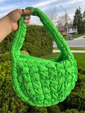 COS Green Apple Quilted Shoulder Bag